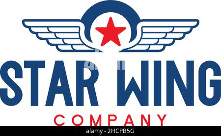 Modern colorful STAR WING company logo design Stock Vector