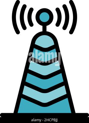 Access point icon. Outline access point vector icon color flat isolated Stock Vector