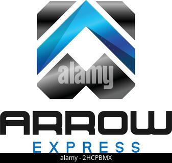 Modern colorful ARROW EXPRESS speed logo design Stock Vector