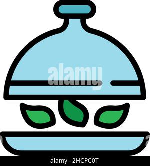 Restaurant meal icon. Outline restaurant meal vector icon color flat isolated Stock Vector