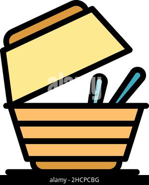 Bio container icon. Outline bio container vector icon color flat isolated Stock Vector