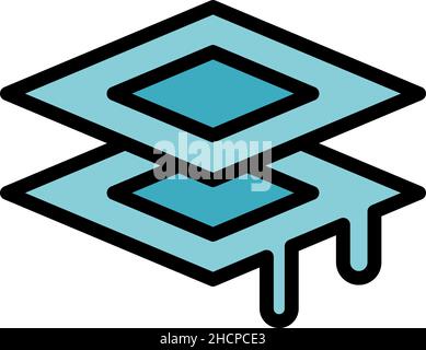 Natural bioplastic icon. Outline natural bioplastic vector icon color flat isolated Stock Vector