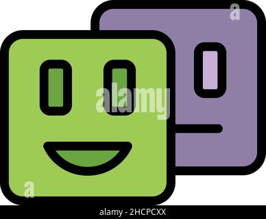 Agent emoji icon. Outline agent emoji vector icon color flat isolated Stock Vector