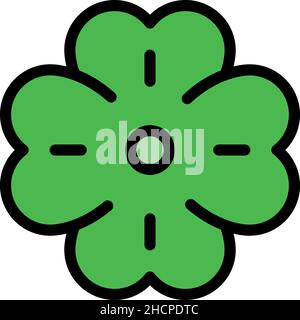 Clover irish icon. Outline clover irish vector icon color flat isolated Stock Vector