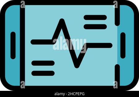Track activity phone icon. Outline track activity phone vector icon color flat isolated Stock Vector