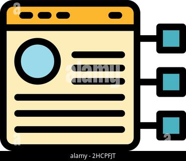 Customer data web page icon. Outline customer data web page vector icon color flat isolated Stock Vector