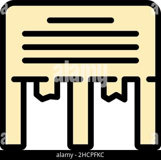 Customer ticket icon. Outline customer ticket vector icon color flat isolated Stock Vector