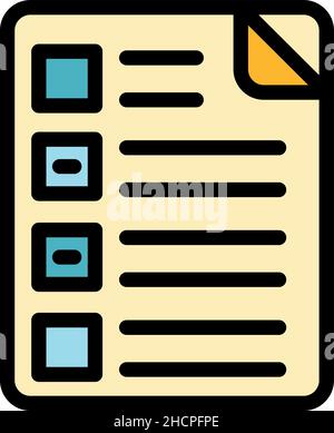 To do list icon. Outline to do list vector icon color flat isolated Stock Vector