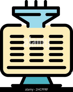 Filter database icon. Outline filter database vector icon color flat isolated Stock Vector