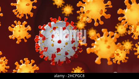 Coronavirus inside human body - flu outbreak or coronaviruses influenza Stock Photo