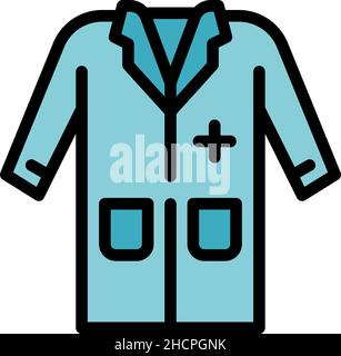 Cover overall icon. Outline cover overall vector icon color flat isolated Stock Vector