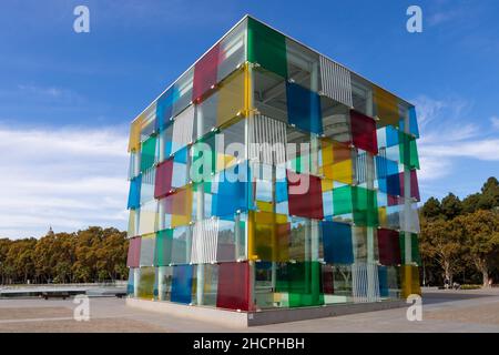 The Centre Pompidou Malaga, dependance of the Paris museum, situated at Paseo del Muelle Uno, Malaga, Spain. Stock Photo