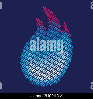 Flame made ​​up of many small flames Stock Vector