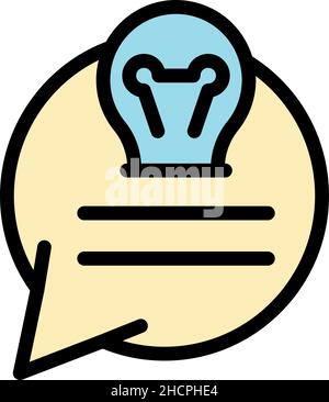 Hint tips icon. Outline hint tips vector icon color flat isolated Stock Vector