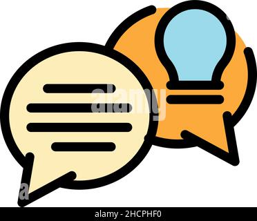Tips idea icon. Outline tips idea vector icon color flat isolated Stock Vector