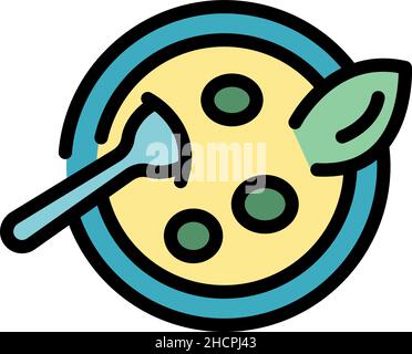 Flight soup icon. Outline flight soup vector icon color flat isolated Stock Vector