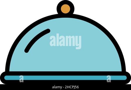 Plane meal icon. Outline plane meal vector icon color flat isolated Stock Vector