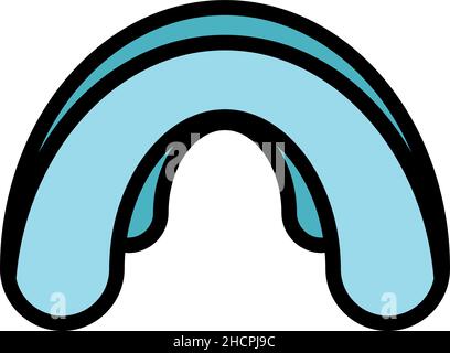 Flight pillow neck icon. Outline flight pillow neck vector icon color flat isolated Stock Vector