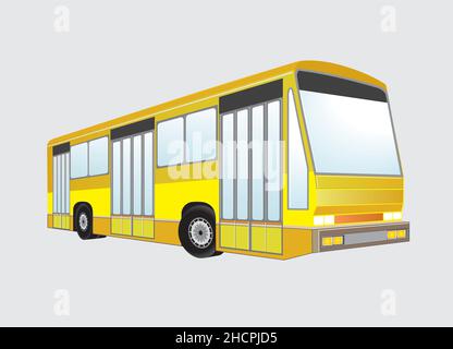 Yellow bus with no people. Vector illustration. EPS10. Stock Vector