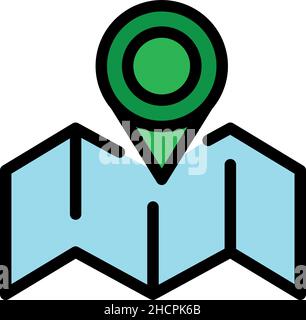 Navigator guide itinerary icon. Outline navigator guide itinerary vector icon color flat isolated Stock Vector
