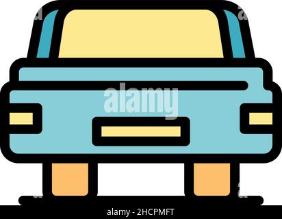 Car lid icon. Outline car lid vector icon color flat isolated Stock Vector