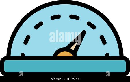 Kilometer car dashboard icon. Outline kilometer car dashboard vector icon color flat isolated Stock Vector