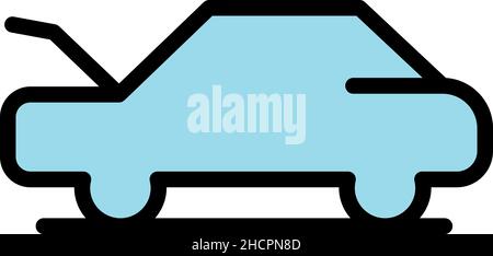 Open front dashboard icon. Outline open front dashboard vector icon color flat isolated Stock Vector