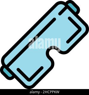 Protective medical glasses icon. Outline protective medical glasses vector icon color flat isolated Stock Vector