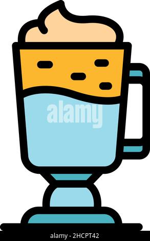 Irish latte icon. Outline irish latte vector icon color flat isolated Stock Vector