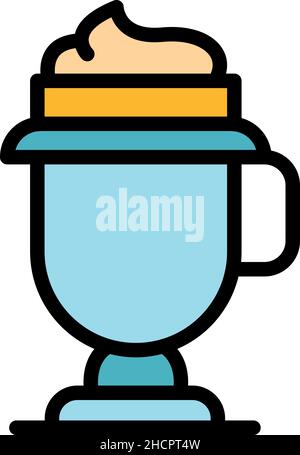 Matcha latte icon. Outline matcha latte vector icon color flat isolated Stock Vector