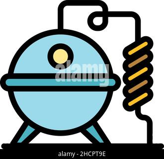 Bourbon production process icon. Outline bourbon production process vector icon color flat isolated Stock Vector