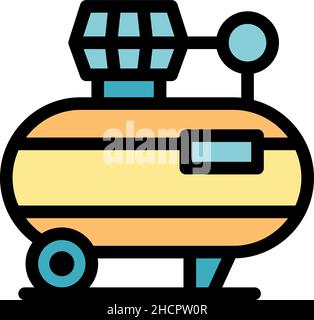 Compressor tool icon. Outline compressor tool vector icon color flat isolated Stock Vector