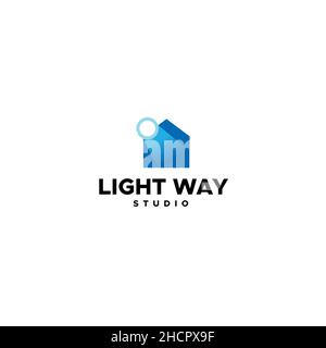 Modern design simple LIGHT WAY STUDIO logo design Stock Vector
