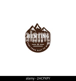 Minimalist design HUNTING CLUB trip logo design Stock Vector