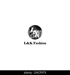 Simple flat initial LK L and K Fashion logo design Stock Vector