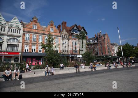 Views of the Nottingham city centre at Old Market Square in the UK Stock Photo