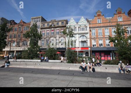 Views of the Nottingham city centre at Old Market Square in the UK Stock Photo