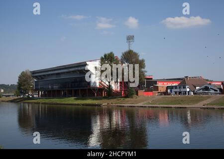 Nottingham Forest City Ground in West Bridgford on the Trent River in the UK Stock Photo