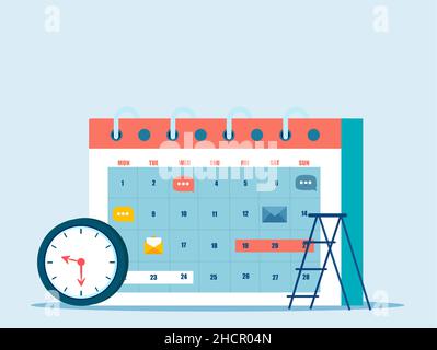 Vector of a calendar, schedule planning, business meetings, events and time management concept Stock Vector