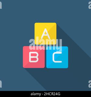 Learn vector icon education, flat design, long shadow Stock Vector