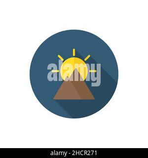 Landscape nature vector icon, flat design, long shadow Stock Vector