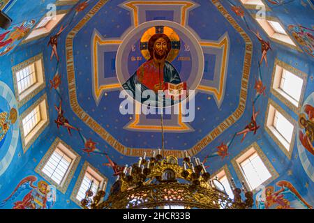 GROZNY, RUSSIA - JUNE 25, 2018: Interior of the Khram Mikhaila Arkhangela church in Grozny, Russia. Stock Photo