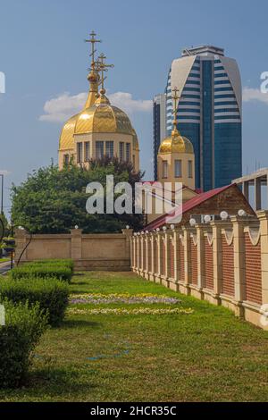 Khram Mikhaila Arkhangela church in Grozny, Russia. Stock Photo