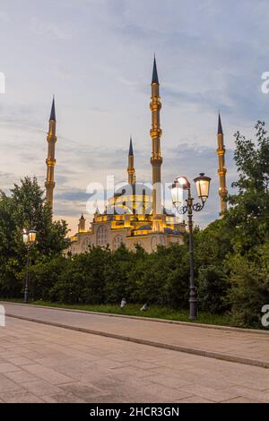 Akhmad Kadyrov Mosque officially known as The Heart of Chechnya in Grozny, Russia. Stock Photo