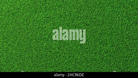 Detailed green soccer field grass lawn texture from above, background texture Stock Photo