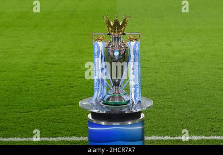 29 December - Brentford v Manchester City - Premier League - Brentford Community Stadium  The Premier League Trophy on display before the match at the Brentford Community Stadium Picture Credit : © Mark Pain / Alamy Live News Stock Photo