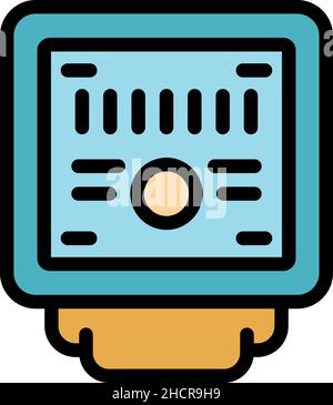 Electrical junction box icon. Outline electrical junction box vector icon color flat isolated Stock Vector