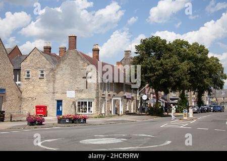 Views of The High Street in Witney, Oxfordshire in the UK Stock Photo