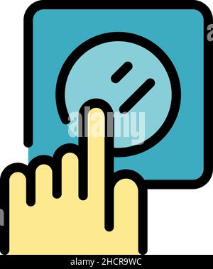 Turn on energy icon. Outline turn on energy vector icon color flat isolated Stock Vector