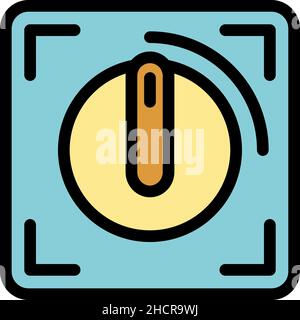Power electric light icon. Outline power electric light vector icon color flat isolated Stock Vector